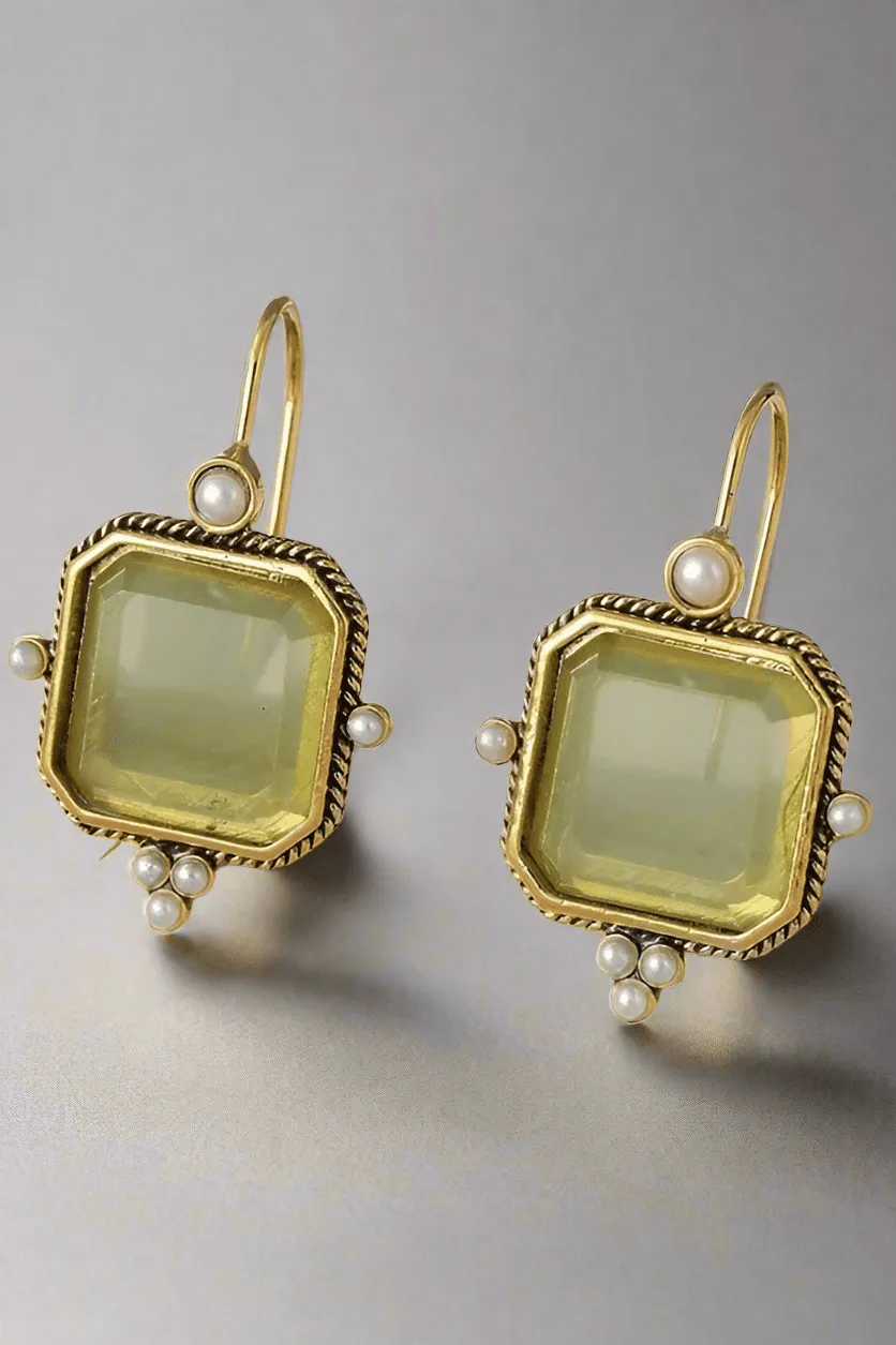 Vintage Stone Drop Earrings