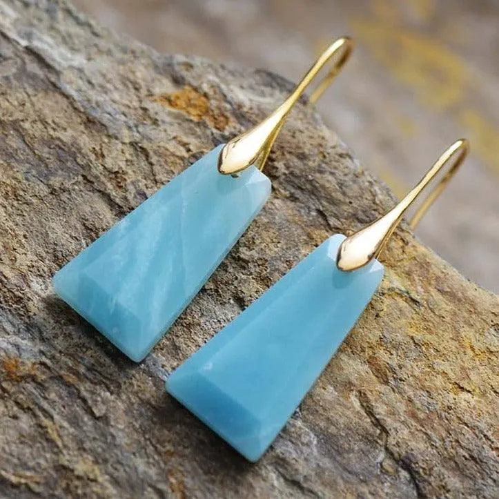 'Wiluray' Amazonite Earrings gold