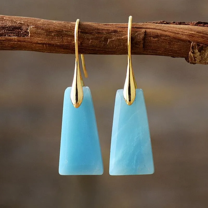 'Wiluray' Amazonite Earrings gold