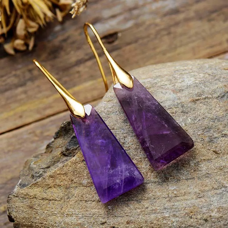 Wiluray Amethyst Drop Earrings