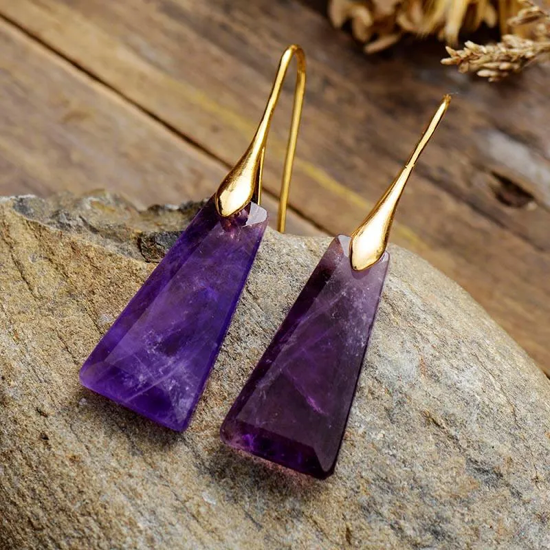 Wiluray Amethyst Drop Earrings