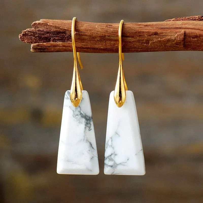 'Wiluray' Howlite Drop Earrings