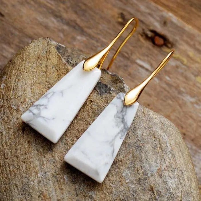 'Wiluray' Howlite Drop Earrings