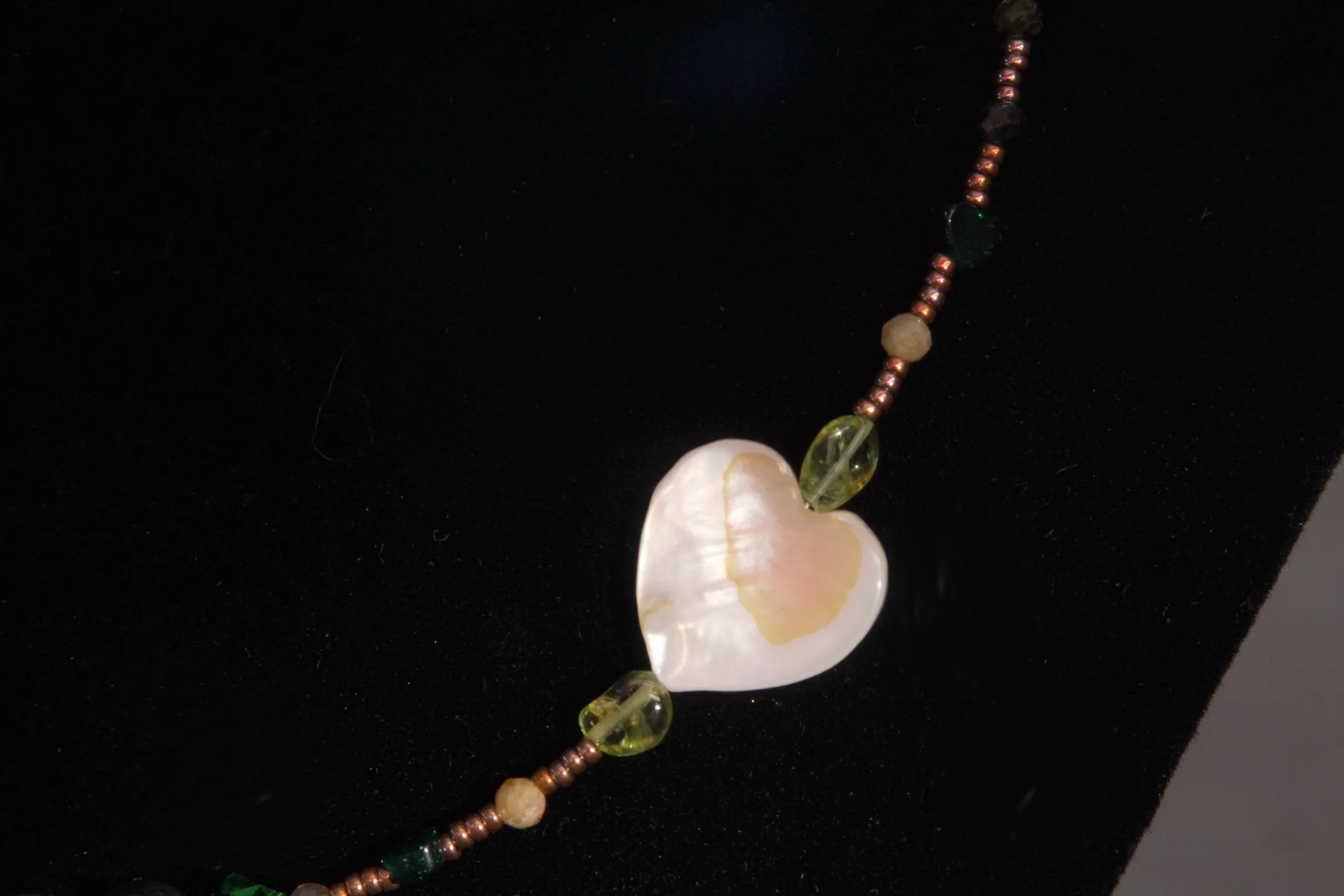 Women's Mother of Pearl and Gemstone "XOXO" Choker Necklace