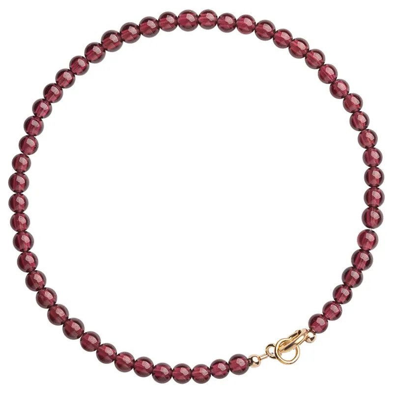 Women's Natural Crystal Garnet Slim Bracelet