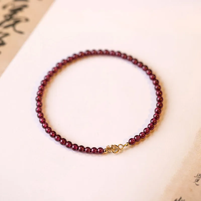 Women's Natural Crystal Garnet Slim Bracelet