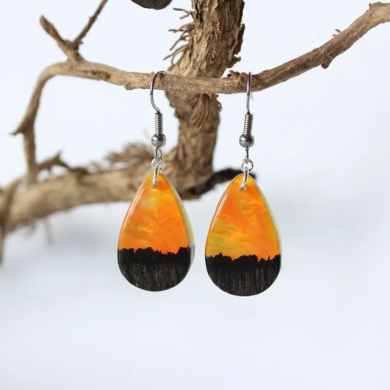 Yellow Flame | opal earrings [raindrop]