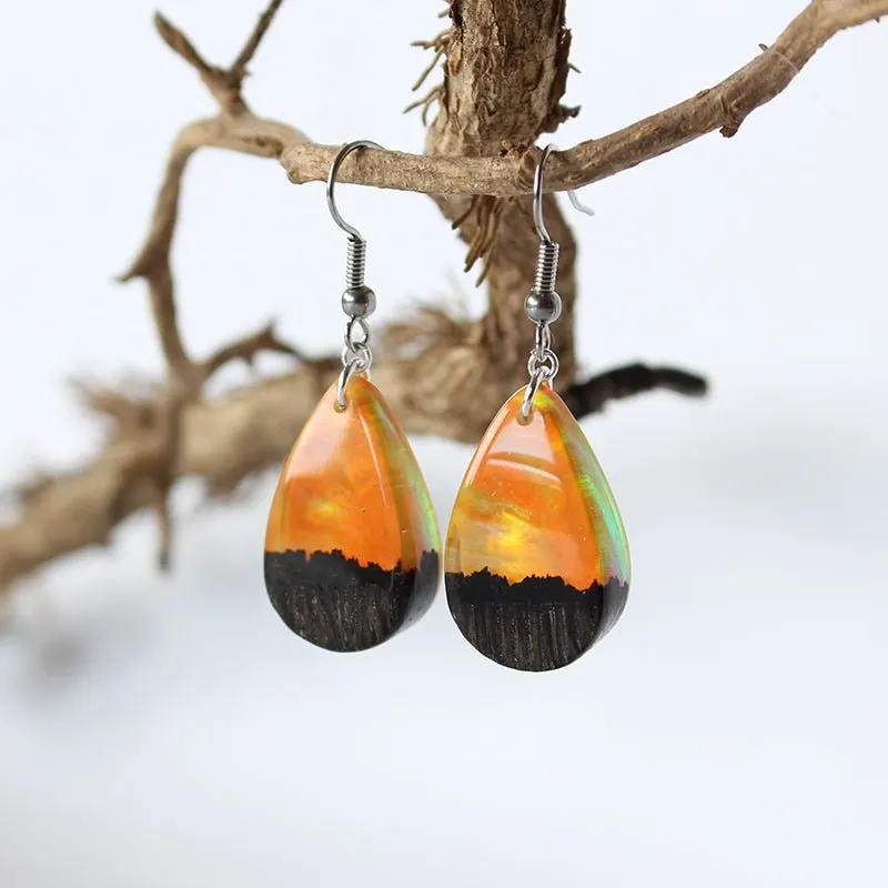 Yellow Flame | opal earrings [raindrop]